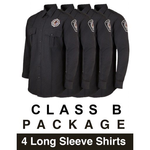 4 Pack Men's Poly/Rayon Long Sleeve Class B Shirts