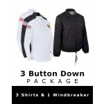 3 Button Down Shirt Package - 3 Shirts & 1 Windbreaker