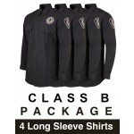 4 Pack Men's Poly/Rayon Long Sleeve Class B Shirts