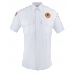 Men's White Poly/Rayon Short Sleeve Class A Dress Shirt