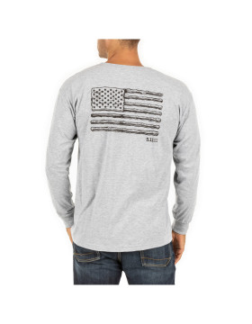 5.11 Tactical Men's Sticks USA Flag Long Sleeve Tee (Heather Grey)