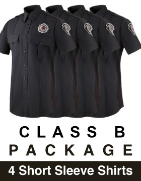 4 Pack Men's Poly/Rayon Short Sleeve Class B Shirts