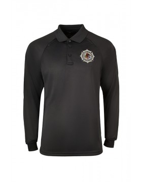 100% Polyester Charcoal Class B Utility Polo - Long Sleeve